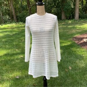 Divided White Lacey Beach/Swim Cover-up, size M